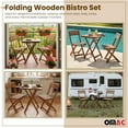 thumbnail image 2 of 3Pcs Folding Wooden Bistro Set Dining Indoor Outdoor Furniture BBQ Picnic Party, 2 of 10
