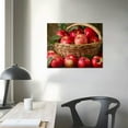 thumbnail image 4 of Fenyluxe  Retro Fruit Wall Art Still Life Oil Paintings Apple Grapes Canvas Wall Decor Vintage Farmhouse Rustic Pictures for Kitchen Dinning Room Framed Prints Ready to Hang 16x12in, 4 of 6