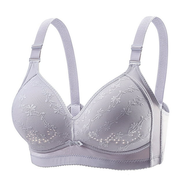 Women's Shape & Support Wirefree Bra Back Buckle Thin Style Ventilate Large Size Bra Without Steel Rim Womens Bras Silver 38/85