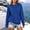 Blue, variant on HOMBOM Plain Sweatshirts for Women with Pockets Lightweight Long Sleeve Crew Neck Ladies Trendy Sweat Shirts Loose Clothes
