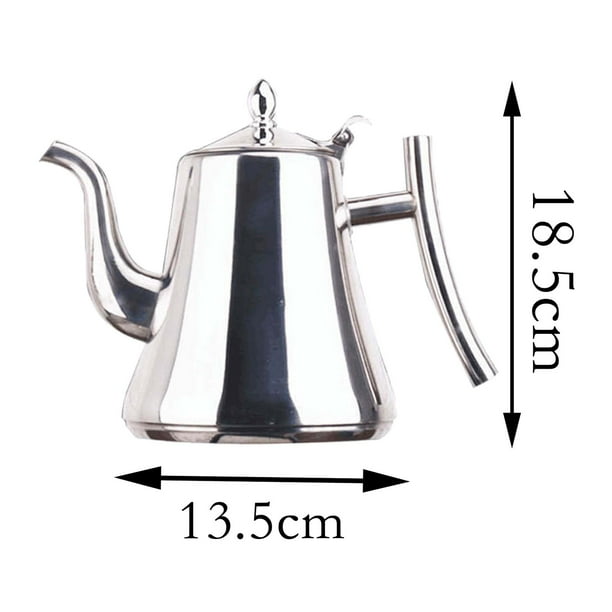 Tetera de acero inoxidable duradera para preparar té con filtro incorporado más grueso para 0,8 l