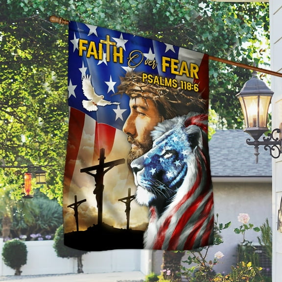 Lion of Judah Flag Faith Over Fear MLH2243F - Garden Flag (11.5" x 17.5")