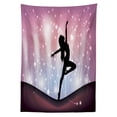 thumbnail image 2 of Contemporary Outdoor Tablecloth, Silhouette of Ballerina Performing on Abstract Backdrop Magic Dance Fine Arts, Decorative Washable Fabric Picnic Tablecloth, 58 X 104 Inches, Multicolor, by Ambesonne, 2 of 2