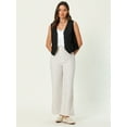thumbnail image 2 of DARING DIVA Women's Linen Vest Button Down V Neck Business Waistcoat 2XL Black, 2 of 6