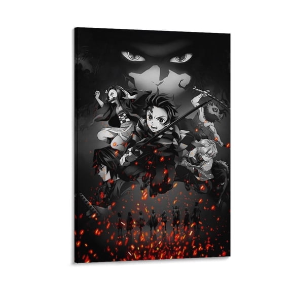 Demon-Slayer Anime Poster (25) Canvas Wall Art Prints Poster Gifts Photo Picture Painting Posters Room Decor Home Decorative 12x18inch(30x45cm)