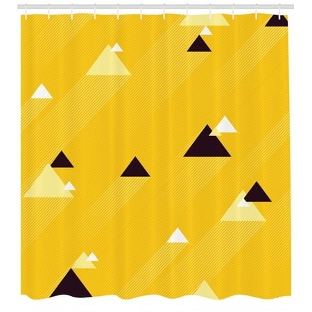 Vintage Yellow Shower Curtain Big And Small Diagonal Triangles