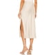 thumbnail image 3 of Falda de satén de cintura alta para mujer - Minifalda evasé con cintura elástica y cremallera - Elegante para fiestas/oficina - Tejido de satén S-XL, 3 of 4