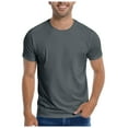 thumbnail image 1 of Camiseta lisa de cuello redondo ultrasuave para hombre: camiseta básica sostenible y transpirable para uso informal y deportivo, 1 of 4