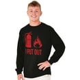 thumbnail image 4 of Put Out Fire Firefighter Fireman Men's Big & Tall Long Sleeve Graphic Tee Brisco Brands 2X, 4 of 5