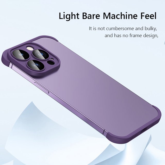 Estuche para teléfono TPU Protector de lente de vidrio Almohadilla de esquina (Púrpura para iPhone 14 Pro) Likrtyny Para estrenar