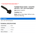 thumbnail image 2 of Headlight Dimmer Switch - Compatible with 2016 - 2017, 2019 Ford Explorer, 2 of 2