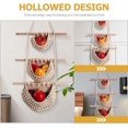 thumbnail image 3 of Home Decor Hanging Fruit Basket, 3 Tier Over the Door Organizer, Handmade Woven Cotton Rope Wall Hanging Baskets for Organizing, Wall Basket Decor, Storage Baskets for Kitchen Fruit Basket, 3 of 9