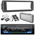 thumbnail image 1 of JVC KD-X480BHS Single DIN Bluetooth USB AUX LED AM/FM Stereo Amazon Alexa LED Car Audio Receiver, Radio Installation Dash Kit, Handlebar Controls Interface, Radio Cover (Select Harley Motorcycles), 1 of 5