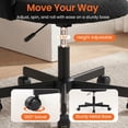 thumbnail image 6 of Favory Office Vanity Chair with Wheels Comfy Desk Chair for Girls Cute Computer Small Armless Adjustable Height Swivel for Home Bedroom Task-Black, 6 of 14