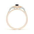 thumbnail image 2 of ANGARA Natural Vintage Inspired Sapphire & Diamond Ring with 'X' Motif in 14K Rose & White Gold for Women (Size-4mm) | September Birthstone, Anniversary Jewelry Gift for Women | Natural Sapphire Ring, 2 of 8