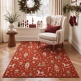thumbnail image 4 of KUETH 2'x6' Christmas Machine Washable Runner Rug, Non-Slip Rugs for Kitchen, Hallway, Corridor and Entryway, Red, 4 of 8