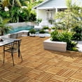 thumbnail image 3 of ZOPan 27PCS Acacia Wood Interlocking Flooring Tiles Waterproof Flooring for Outdoor & Indoor Patio,Balcony,Garden,Poolside,12 × 12 in，Wood, 3 of 9
