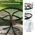 thumbnail image 6 of Zimtown 18" Round Tempered Glass Outdoor Patio Side Table, Metal Frame End Table, Black, 6 of 9
