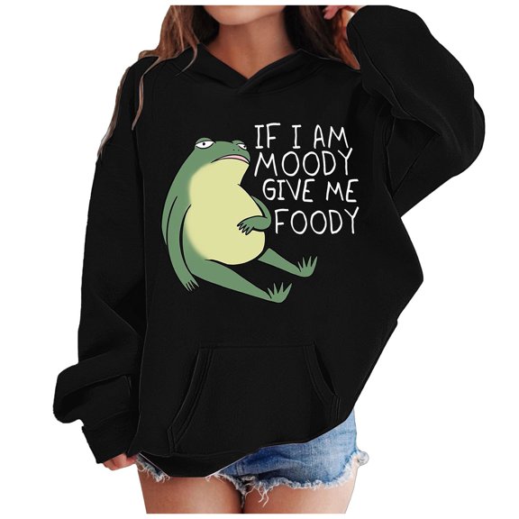 SRZYMJ Girls Long Sleeve Hooded Pullover Soft Graphic Print Casual Sweatshirt Comfortable Everyday Wear Playful Outerwear For Children