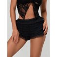 thumbnail image 3 of Women Y2k Ruffle Lace Shorts Summer Elastic Waist Layered Slim Fit Casual Mini Shorts Club Streetwear, 3 of 7