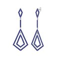 thumbnail image 2 of Boucles d'Oreilles Pendantes Goutte en Argent Sterling 925 Lustre Rond Lapis pour Femme Mariage, 2 of 4