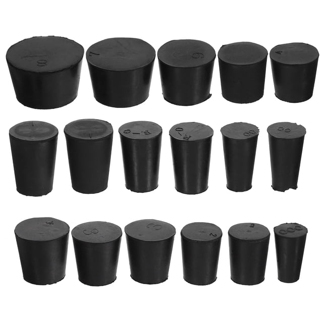 MasteelfCA 21pcs Rubber Stoppers Rubber Plugs Test Tube Flask Stopper Rubber Sealing Stopper