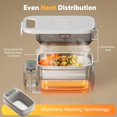 thumbnail image 3 of Cordless Electric Lunch Box, 14000mAh Rechargeable Heated Lunch Box, 1L Portable Food Warmer with Timer & Multi-Temp Settings for Office, Car, Camping & Travel, 3 of 5