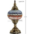 thumbnail image 6 of SILVERFEVER Handmade Mosaic Turkish Large Lamp for Table Desk Bedside with LED Bulb 13" H Rainbow Lane, 6 of 6