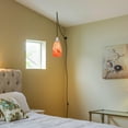 thumbnail image 7 of Kiven Plug in Pendant Light, Modern Hanging Light Fixture with Orange Art Glass Lampshade and Pulley, E26 Socket Dimmable Pendant Light for Bedroom Hallway Kitchen,Adjustable Height, 7 of 7
