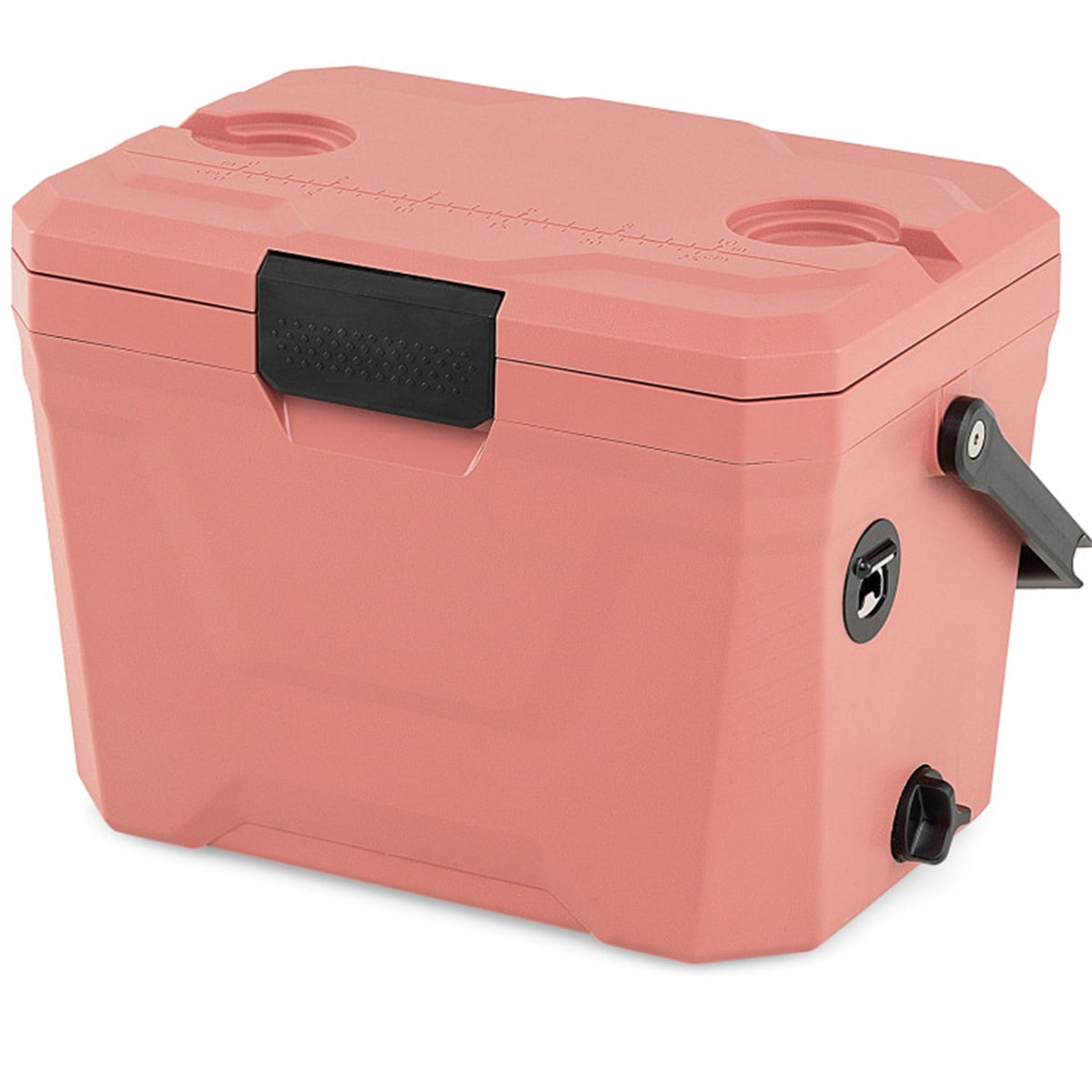 21Qt Portable Cooler Box with 3-Layer Insulation , Hard Shell Ice Chest with 2 Cup Holders,for Outdoor Camping Fishing (Pink)