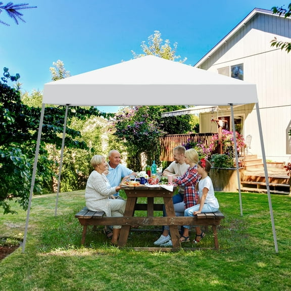 10X10 FT Canopy Tent with Slant and Carrying Bag - Portable Gazebo Shelter for Outdoor Use