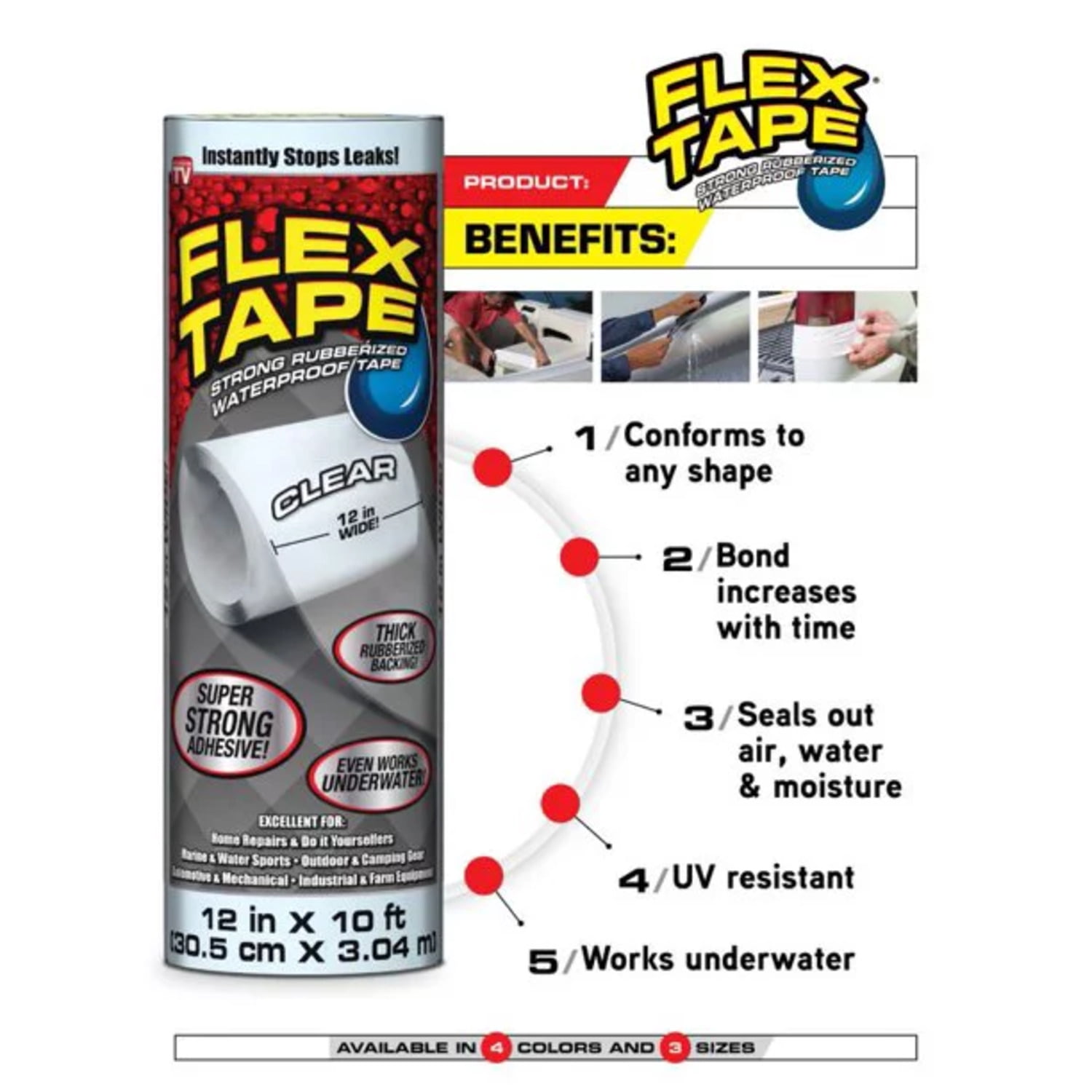 Flex Seal As Seen on TV Mini Gift Box Set; Includes Mini Flex Seal, Flex Glue, & Flex Tape