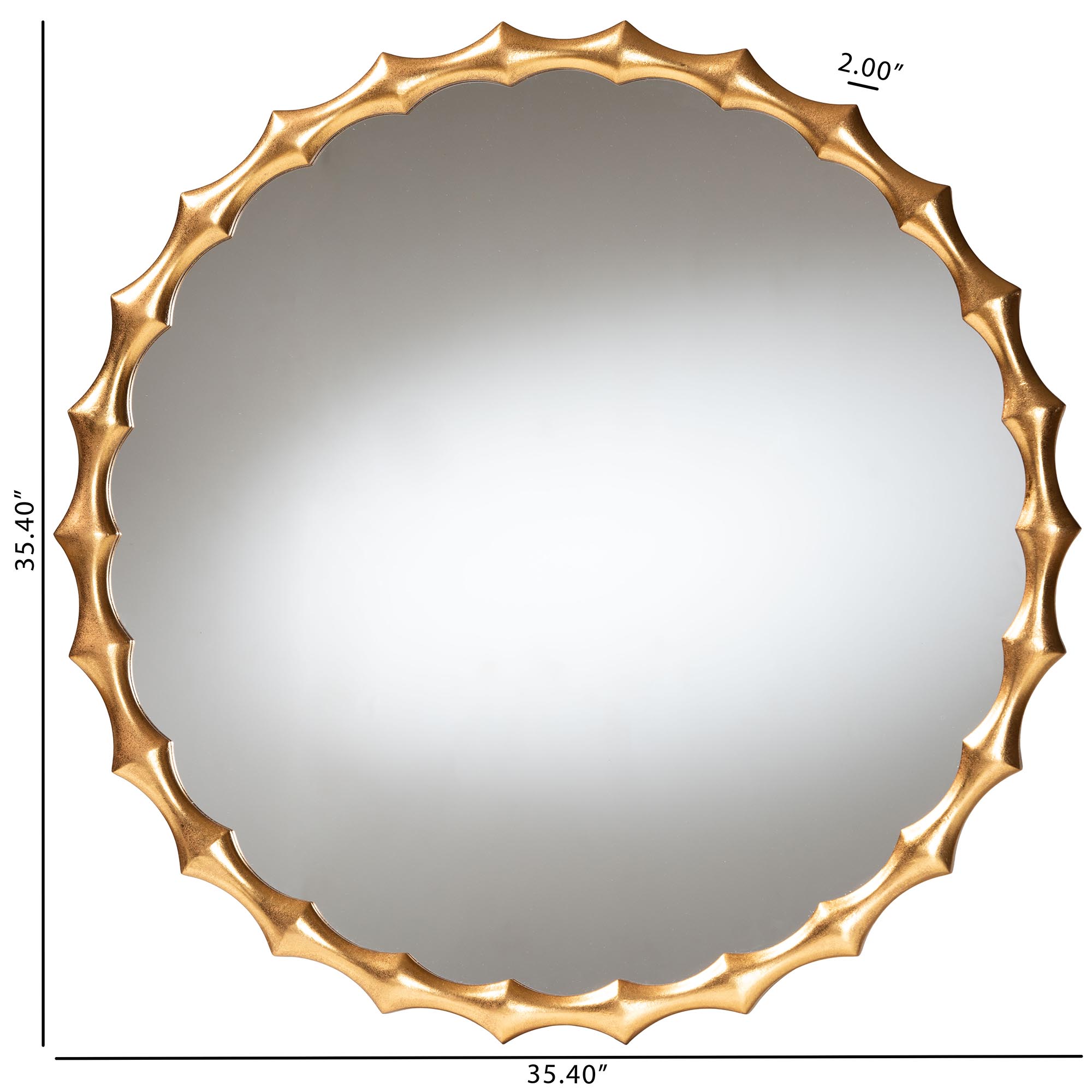 Baxton Studio Everette Vintage Mirror, Round, Antique Goldleaf