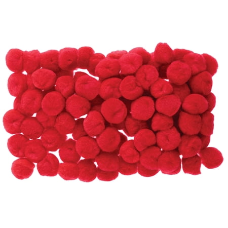 Creativity Street Pom Pons - 1", Red, Pkg of 100