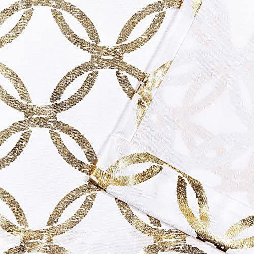 Exclusive Home Modo Metallic Geometric Grommet Top Curtain Panel Pair, 54"x84", Winter Gold