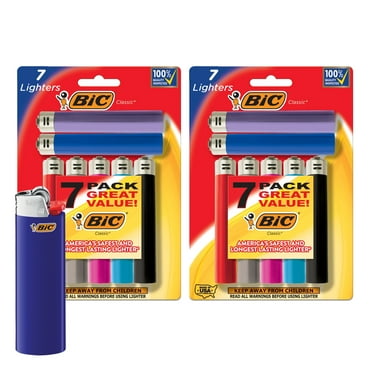 BIC Classic Lighter, Assorted Colors, 14-Pack of Pocket Lighters, Safe and Reliable