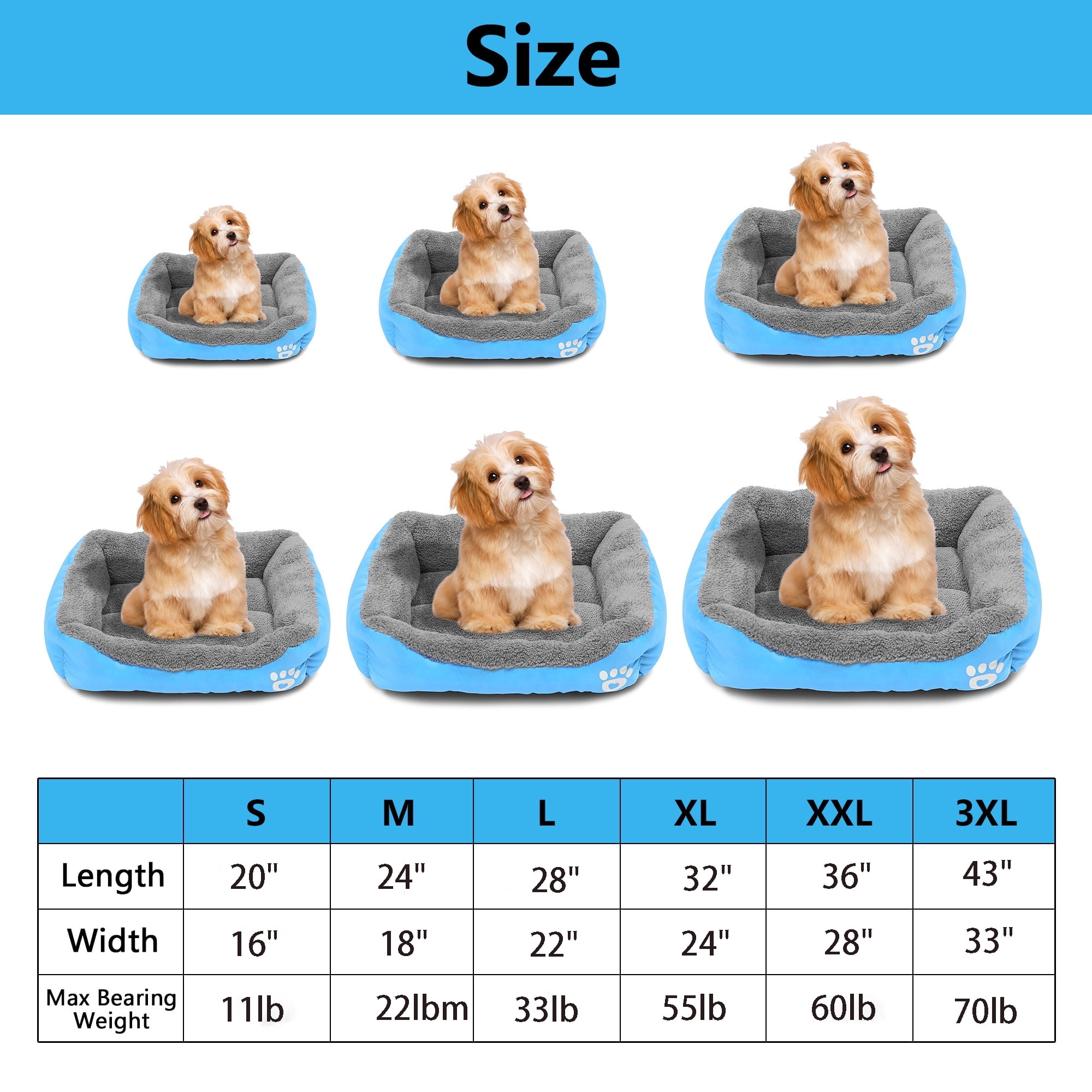 Rinder Dog Beds for Large Dogs, Rectangle Washable Dog Bed Comfortable and Breathable Pet Sofa Warming Orthopedic Dog Bed for Large Medium Dogs