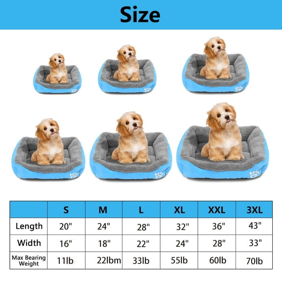 Rinder Dog Beds for Large Dogs, Rectangle Washable Dog Bed Comfortable and Breathable Pet Sofa Warming Orthopedic Dog Bed for Large Medium Dogs