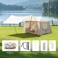 thumbnail image 4 of 5.72m² Inflatable Camping Tent, 4 Season Windproof Cotton Glamping Tent with Stove Jack & Mesh Windows, Easy Setup with Pump Included, 4 of 18