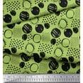 thumbnail image 3 of Soimoi Green Viscose Chiffon Fabric Dots & Circle Geometric Print Fabric by the Yard 42 Inch Wide, 3 of 3