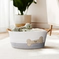 thumbnail image 4 of Zenna Home Coiled Rope Oval Storage Basket with Dog Bone Decorative Patch, Pet Themed Basket, 4 of 7