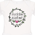 thumbnail image 4 of Inktastic Middle Sister Leaves, Circle, Heart Girls Long Sleeve Baby Bodysuit, 4 of 5