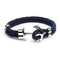 thumbnail image 3 of 1 piece men's anchor bracelet - Pirate style jewelry with navy and pink rope, gold imitation anchor hook buckle - adjustable cuffs for nautical, gothic or everyday bold hand - men's durable rope, 3 of 13