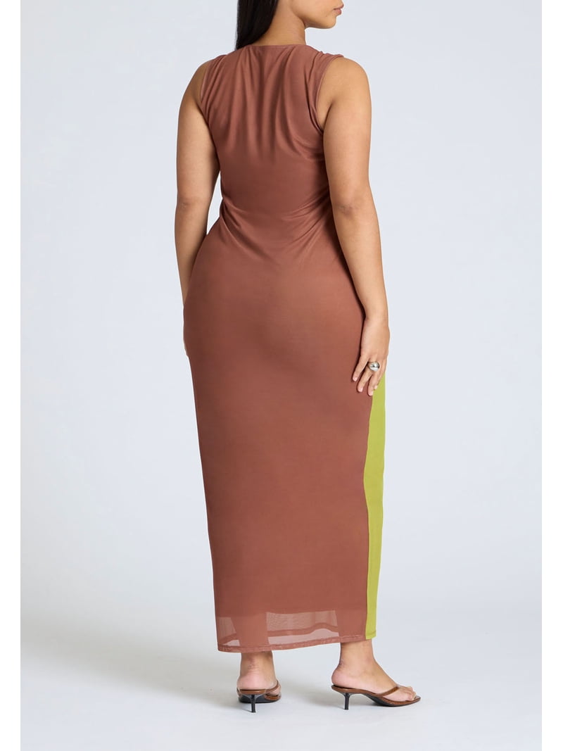 knee length dresses for ladies Sky Stretchy Mesh Backless Maxi Dress Black | Wedding Guest Dress | Backless main image 0