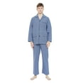 thumbnail image 1 of GLOBAL Conjunto de Pijama de Tejido Liso de Manga Larga para Hombre, Ropa de Dormir de Algodón, Ropa de Dormir Cómoda, Cuadros Blancos Azul Marino L, 1 of 7
