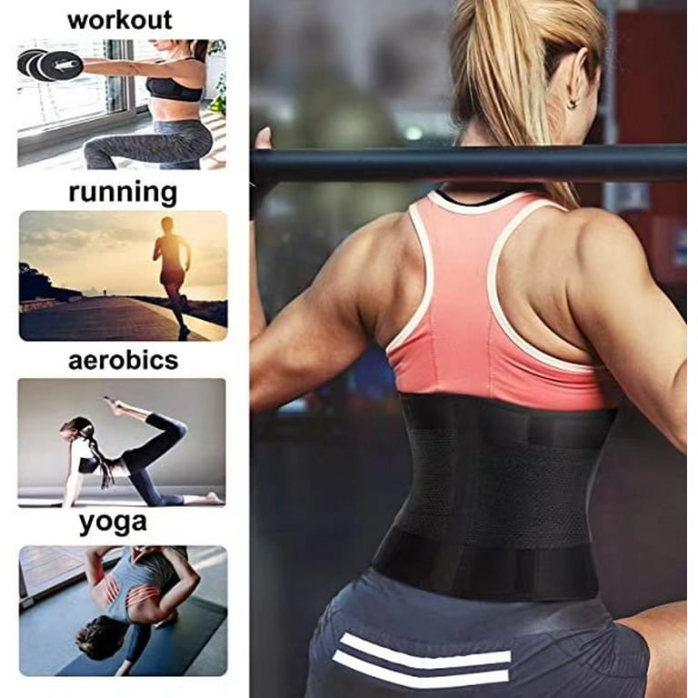 Waist Trainer Belt for Women Lower Belly Fat Corset Waist Trimmer Belt  Sport Girdle for Workout Fitness L/XL, Pink 