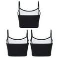 thumbnail image 2 of Kaerm 3 Pack Kids Girls Cropped Tank Tops Spaghetti Strap Ribbed Tank Top Camisole Vest Bralette Bra Black L, 2 of 5