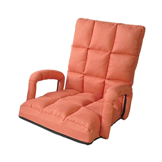 Silla de juego de piso,Asientos de estadio anchos con respaldo para adultos,Sillas blanqueadoras ajustables con respaldo y cojín.,6 Posiciones Reclinables Comodidad para Naranja amarillo