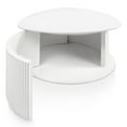 thumbnail image 5 of Furniture of America Talo Fluted Pedestal Triangle Storage Coffee Table, Glossy White, 5 of 21