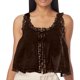 thumbnail image 1 of Camiseta sin mangas ajustada con parche de encaje liso para mujer, 1 of 3